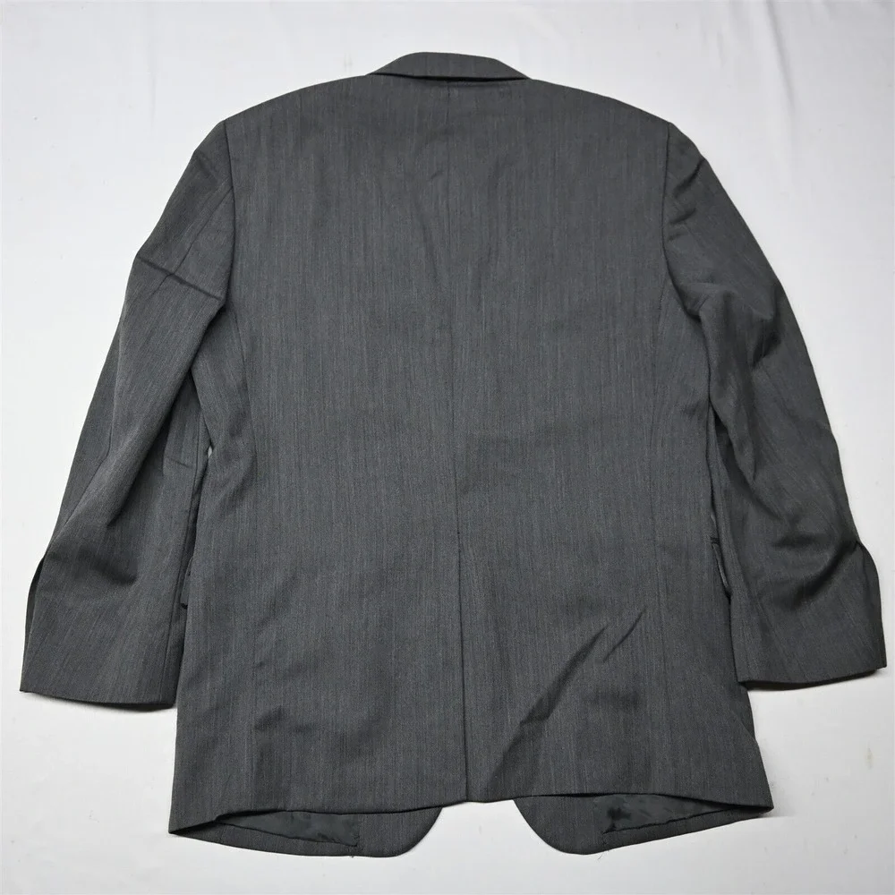 Jos A Bank 42R Gray Herringbone 100% Wool Mens Blazer Suit Jacket Sport Coat - Picture 12 of 12